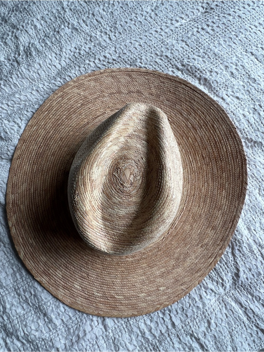 Wide-Brim Straw Sun Hat in Natural Tan